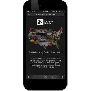 mobile phone showing ination web app